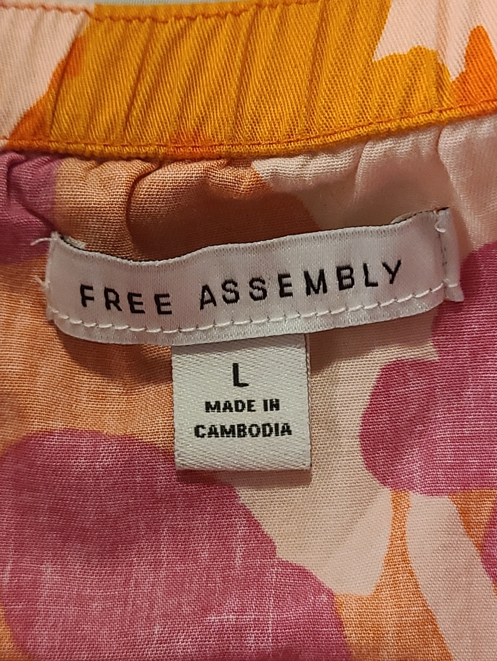 #37 - Free Assembly Vibrant Boho Floral Peplum Tank Top in Orange & Pink, Large - Picture 7 of 11